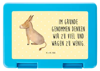 Produktbild von Mr. & Mrs. Panda Bentobox Esel - Gelb Pastell - Geschenk, Mut, Bento Box, Weisheit, Schulbrotdose, Tapferkeit, Lunchbox, Zuversicht, Snackbox, Ziel, Tiere, Essensbehälter