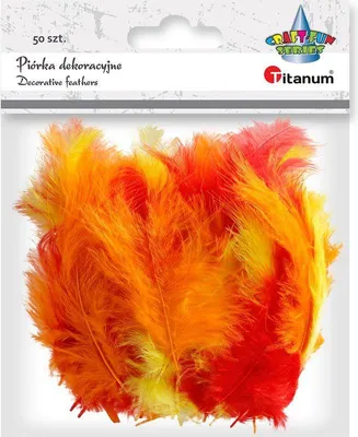 Produktbild von Dekofedern gelb rot orange 50 Stück Titanum