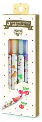 Image de Lot de 4 feutres pailletés Tinou, Djeco
