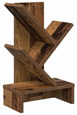 Produktbild von Baumbücherregal 3-stöckig 30 x 18 x 48 cm Holzwerkstoff Altholz