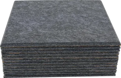 Zdjęcie produktu dla Panele akustyczne pochłaniające dźwięk – panele ścienne z włókna poliestrowego – 12 sztuk – 30×30 cm – 9 mm – powierzchnia pokrycia ok. 1,08 m² – ciemnoszary