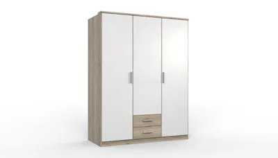 Produktbild von Kleiderschrank 3trg. mit Schubkästen Kiel Kinderzimmer Babyzimmer Eiche weiß