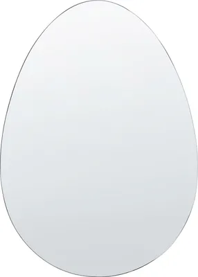 Produktbild von BELIANI Wanspiegel Silber Glas Oval 50 x 70 cm Ei-Form Ohne Rahmen Rahmenlos Modern Deko Wanddeko für Wohnzimmer Schlafzimmer Bad