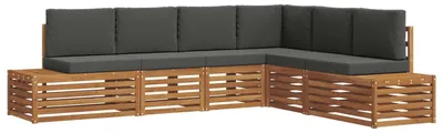 Image de Ensemble de canapés d'extérieur vidaXL, couleur naturelle et anthracite, 273 x 213,5 x 73 cm