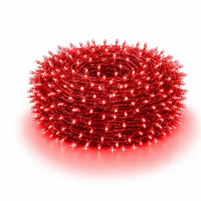 Produktbild von 30M 300LEDs 8 Modi Lichterkette Strom LED Weihnachten Lichterkette Transparente Kabel Zimmer Deko Licht Party Garten Weihnachtsbaum Beleuchtung, Rot