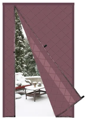 Imagen del producto de Cortina magnética aislante para puertas, color marrón, 120x200 cm