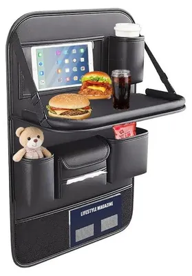 Image de Organisateur de siège arrière de voiture avec compartiment pliable - Sac de rangement multifonctionnel pour jouets d'enfants