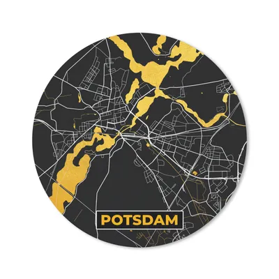 Produktbild von MuchoWow® Mauspad Mousepad Potsdam - Stadtplan - Gold - Karte - Deutschland 40x40 cm - Mousepads - Maus Mat - Pad - Mausunterlage - Schreibtisch Accessoires