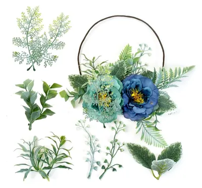 Produktbild von Künstliche Blätter, Grüne Plastikblätter für Blumenstrauß, Arrangement, Hochzeit, Party Dekoration 30 Stück