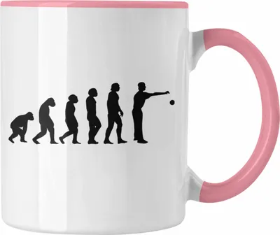 Produktbild von Trendation - Boule Tasse Geschenk Boule-Spieler Geschenkidee Spruch Evolution Boule (Rosa)