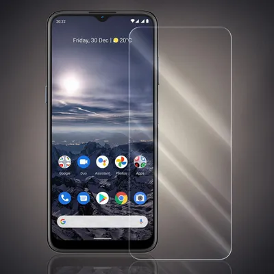 A smartphone screen protector is shown next to a smartphone.