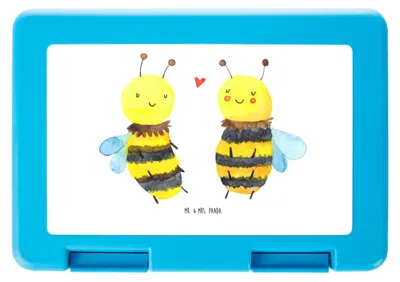 Produktbild von Mr. & Mrs. Panda Meal Prep Box Biene Verliebt - Weiß - Geschenk, Lunchbox, Bento, Frühstücksdose, Bentobox, Vorratsdose, Snackbox