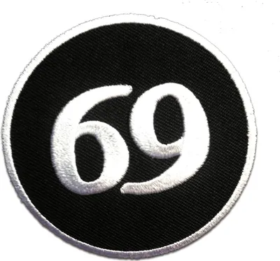 Obrázek produktu pro Nášivka / nažehlovací nášivka - No. 69 Number 69 - nažehlovací nášivka nažehlovací nášivka, velikost: 7 x 7 cm