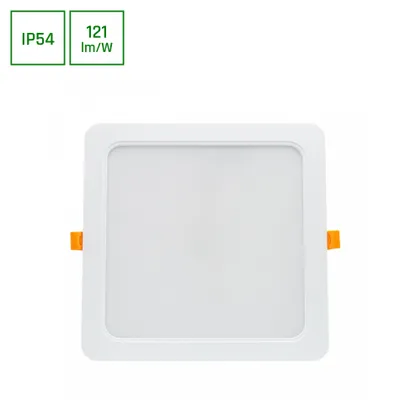 Imagen del producto de Foco empotrable LED Spectrum, modelo DURE 3, color blanco, forma rectangular, 22x22 cm, grado de protección IP54, 24W, 2900 lúmenes, luz de día, 6000K (blanco frío), ángulo de iluminación de 110°