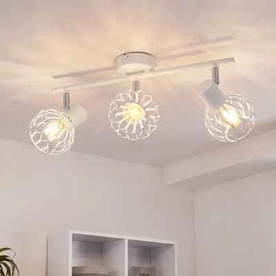 Obrázok produktu pre ZMH LED stropné svietidlo, 3 žiarovky, podhľavná lampa E14, kov, kuchynská lampa, otočná o 350°, lampa do obývačky, stropné bodové osvetlenie, vnútorné bodové svietidlá, chodba, kuchyňa, biela
