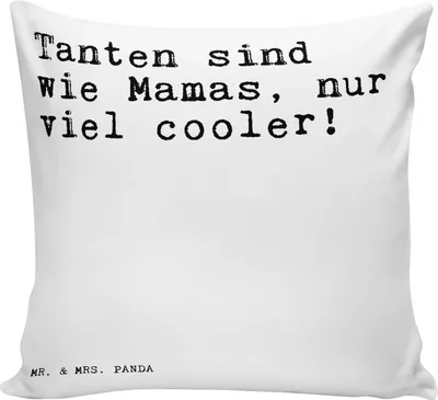 Produktbild von Mr. & Mrs. Panda Kissen 40x40 Tanten sind wie Mamas,... - Weiß - Geschenk, Dekokissen, Sofa, Mutti, Mutter werden, zier, Tante, Mütter, Zitate, Mama, Deko