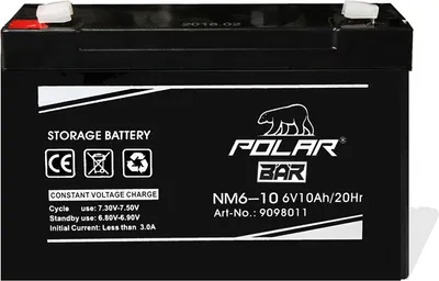 Produktbild von Polar Bär AGM Akku Batterie 6V 10Ah 20Hr NM6-10 wartungsfrei Powerbatterie