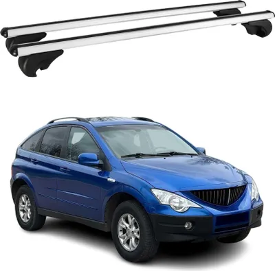Image de Barres de toit Transversales pour Ssangyong Actyon 2006-2011 Aluminium Argent