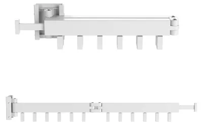 Produktbild von Wasophoogte® Wäscheständer Ausziehbar, Hängendes Wäschereck mit 12 Kleiderhaken, Klappbarer Wäschetrockner, Weiß, Robust & Platzsparend, Ideal für Innen- und Außenbereich, Einfach zu installieren