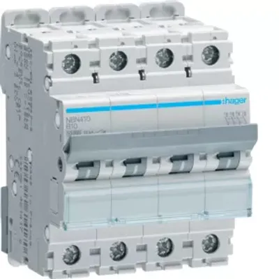 Immagine prodotto di Interruttore magnetotermico HAGER NBN410 a 4 poli, B10A, 10 kA, 4 M