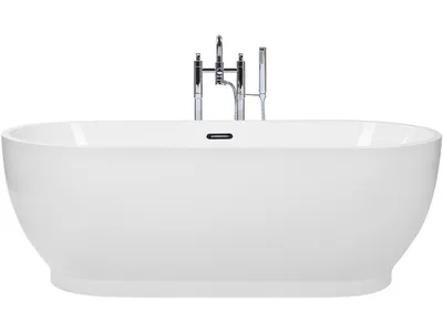 Produktbild von BELIANI Badewanne Sanitäracryl Weiß 170 x 78 cm freistehend oval klassisch modern