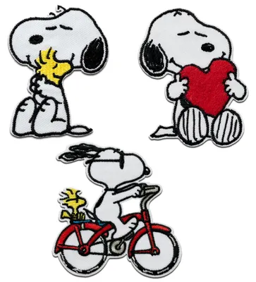 Produktbild von Mono-Quick Peanuts © Snoopy Set 3 Stück - Aufnäher, Bügelbild, Aufbügler, Applikationen, Patches, Flicken, zum aufbügeln