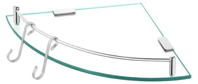 Obrázek produktu pro Sprchová police skleněná police do sprchy bez vrtání - 250 x 250 mm - Nerez - Leštěná