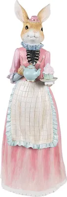 Produktbild von Clayre & Eef Dekorationsfigur Kaninchen 58 cm Beige Rosa Kunststoff