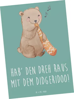 Produktbild von Mr. & Mrs. Panda Postkarte Didgeridoo Dreh - Meeresbrise - Geschenk, Ansichtskarte, Technik, Ansichtskarten, Australien, Musikinstrument, Instrument, Musik, Lernen, Übung