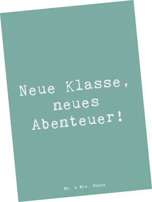 Produktbild von Mr. & Mrs. Panda Ansichtskarte Spruch Erster Schultag Abenteuer - Meeresbrise - Geschenk, Trost, Zuversicht, neue Klasse, neuer Ranzen, Nervosität, Mutmacher, Postkarte