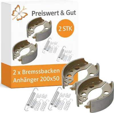 Produktbild von 2x Anhänger Bremsbacken 200 × 50 mm – Bremsbeläge Set – kompatibel für AL-KO 2050 2051 – Trommelbremsen Ersatzteile