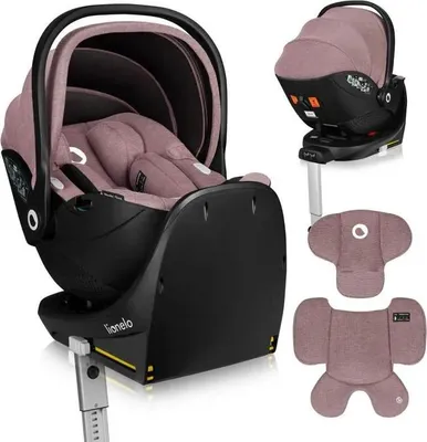 Produktbild von Lionelo Babyschale MOXIE i-Size SET Kindersitzbasis, Kopfstütze verstellbar Seitenschutz Rosa