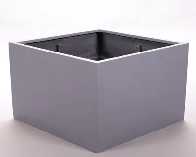 Produktbild von Elegant Einrichten | Pflanzkübel | Fiberglas | niedrige quadratisch | 110x110x70cm | grau.