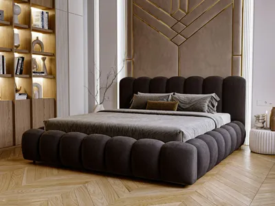 Produktbild von GrainGold Polsterbett Averia 180x200 cm - Bett 180x200, Polsterbett mit Bettkasten und Lattenrost - Dunkelgrau (Royal 37)