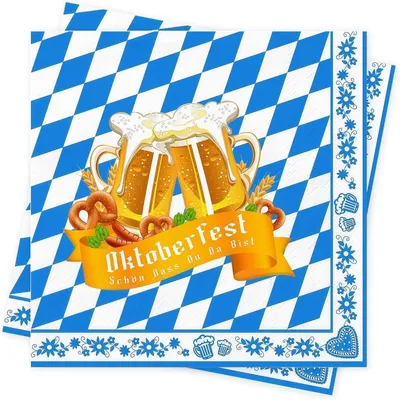 Produktbild von Servietten   100 Stück 33x33cm Blau Weiß Bayern Schön Dass Du Da Bist