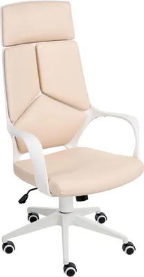 Produktbild von BELIANI Bürostuhl Hellbeige und Weiß Kunstleder Höhenverstellbar Drehbar mit Armlehnen Bremsbaren Rollen Modern Arbeitszimmer Drehstuhl Arbeitsstuhl