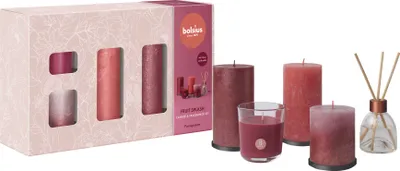 Produktbild von Set Aus 3 Kerzen, 1 Packung Duftstäbchen Und 1 Duftkerze