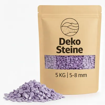 Imagen del producto de Piedras decorativas, 5 kg, color lila, diámetro 5-8 mm. Ideal para decorar jarrones de vidrio o como elemento decorativo suelto