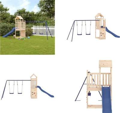 Produktbild von vidaXL Spielturm Massivholz Kiefer - Spielplatz - Spielplätze - Garten Spielplatz - Outdoor Spielplatz