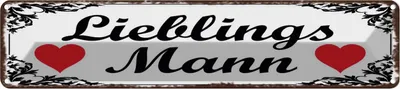 Produktbild von vianmo Blechschild 10x46 cm Libelingsmann Herz Spruch Zitat