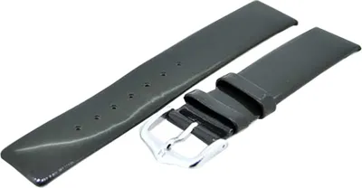 Produktbild von Uhrenarmband Hirsch 1020363018 Lederband Basic grau glänzend 18mm NEU