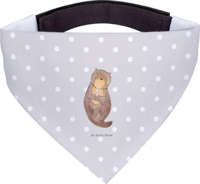 Produktbild von Mr. & Mrs. Panda Hunde Halstuch Otter Muschel - Grau Pastell - Geschenk, Seeotter, Träumen, Für, Schal Hund, Süß, Tuch