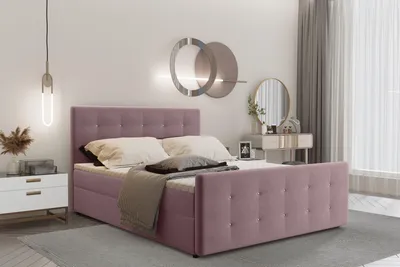 Produktbild von Kaiser Möbel Boxspringbett 120x200 mit bettkasten und matratze+topper, Schlafzimmerbett AMOR Rosa