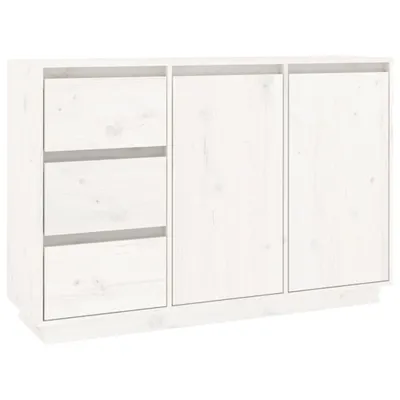 Produktbild von Sideboard Weiß 111x34x75 cm Massivholz Kiefer