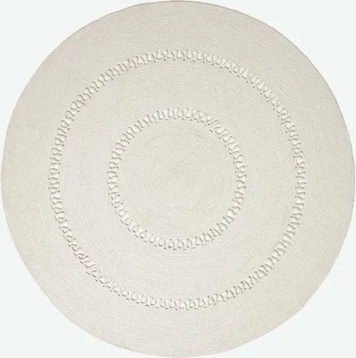 Zdjęcie produktu dla HOMESCAPES Okrągły dywanik tkany na szydełku, naturalny, 120 cm