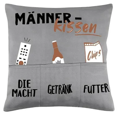 Produktbild von Zierkissenhülle mit Taschen 45x45cm für Männer Rentner Geschenk
