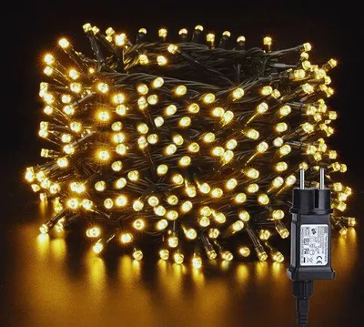 Obrázok produktu pre Vonkajšie sviečky 50 m, 500 LED svetiel – dekorácia odolná voči poveternostným vplyvom do záhrady, na terasu a na párty – 8 režimov – teplá biela