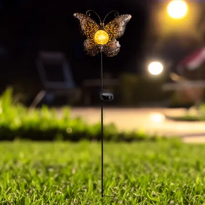 Produktbild von HI LED Solar Gartenstecker Schmetterling 102cm