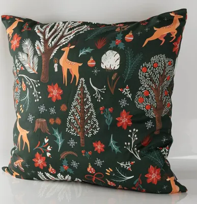 Produktbild von Kissenhülle Scandi Winter Forest versch. Größen von SCHÖNER LEBEN. Größe 60x60cm (HxB) 60x60cm (HxB) Größe