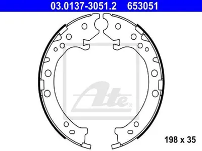 Produktbild von ATE 03.0137-3051.2 Handbremsbeläge für HONDA CR-V III (RE) Handbremse 198mm